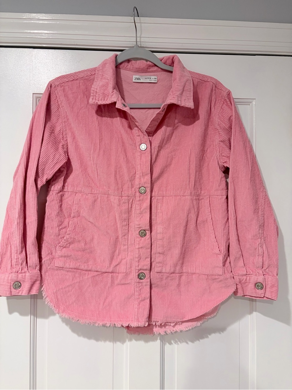 Zara Dusty Pink Corduroy Button Jacket